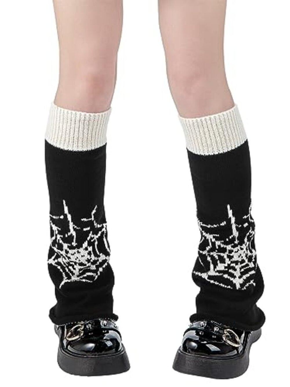 New - Leg Warmers Y2k Kawaii Black White Cute Leg Warmers Y2k‎ Goth accessories